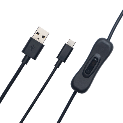 Câble d'alimentation de données USB-A et USB-C avec interrupteur ON/OFF