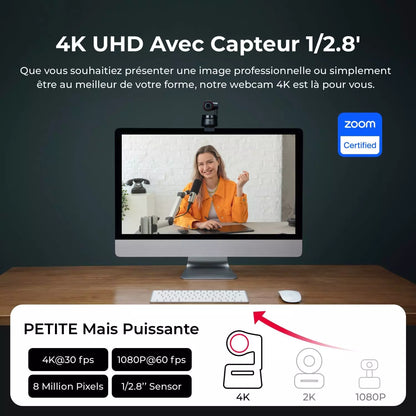 OBSBOT Tiny 4K Entraîné Par IA PTZ 4K Webcam